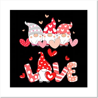 Valentine Gnomes With Hearts Valentine_s Day Gnomes Lover Posters and Art
